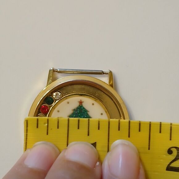 Vtg Majestron Women's Moving Rhinestone Bezel Quartz Watch Case Xmas Theme - Picture 5 of 11